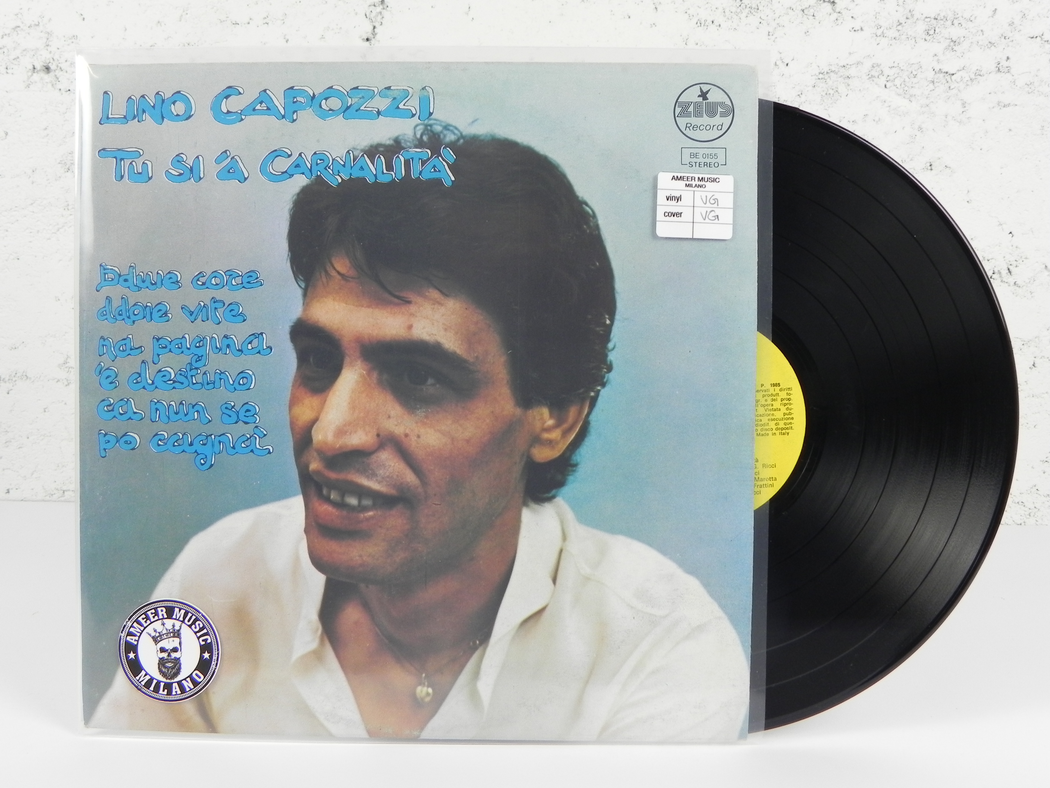 LINO CAPOZZI Tu si 'a carnalità napoletana LP VINILE 33 Giri 12 Pollici  Vinyl