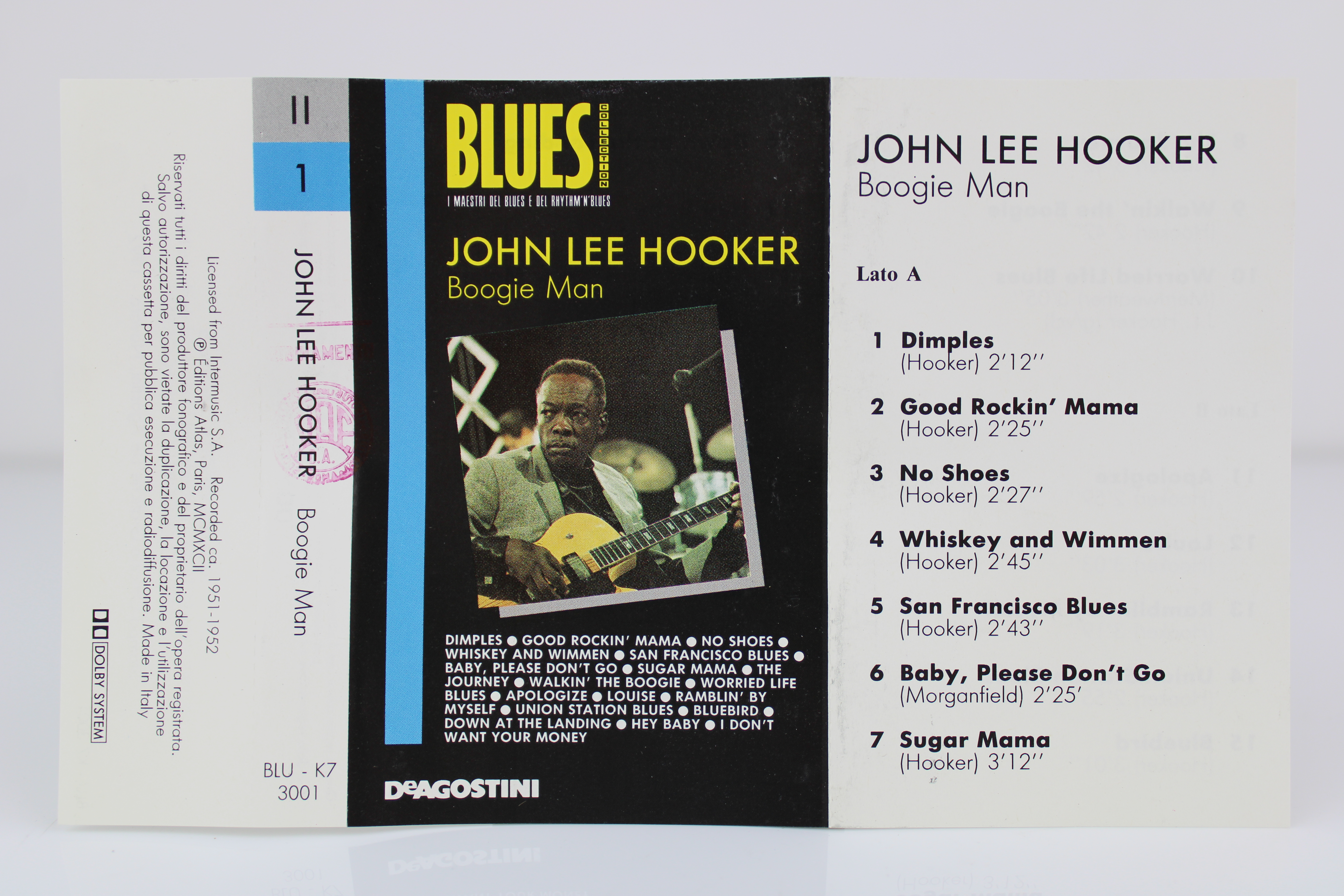 John Lee Hooker ‎Boogie Man Compilation BLU-K7 3001 Musicassetta MC Cassette